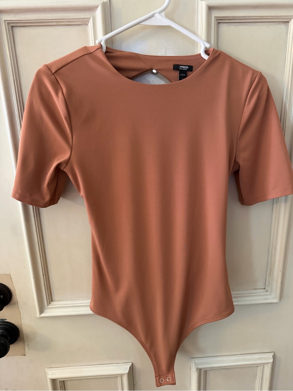 Express Women's Rust-Tone Short Sleeve Bodysuit